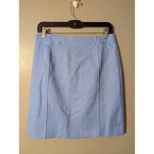 Ann Taylor LOFT Blue Textured Cotton Skirt Women’s Size 8 Career Workwear